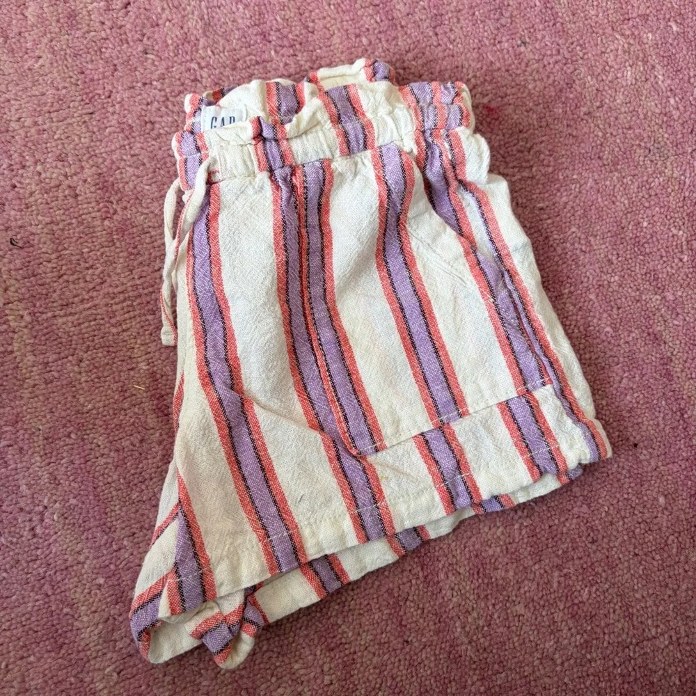 NWOT GAP Kids 4-5 Cream Striped Drawstring Waist Shorts